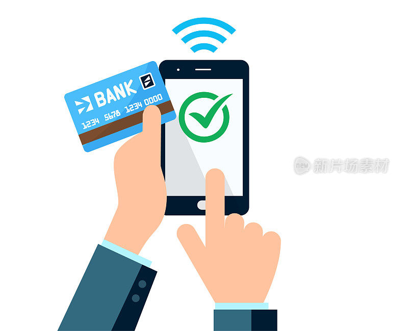 Smartphone Sending Money Financial Transaction Through Wireless Connection